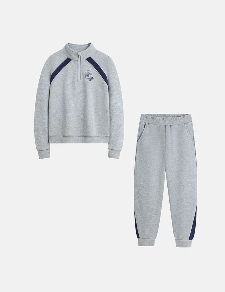 Bộ nỉ cổ tròn bé trai hình in trước ngực