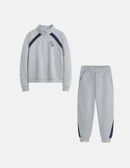 Bộ nỉ cổ tròn bé trai hình in trước ngực