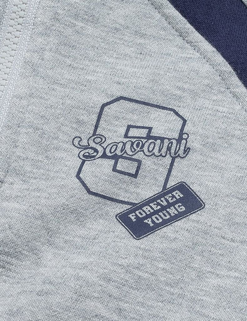 Bộ nỉ cổ tròn bé trai hình in trước ngực