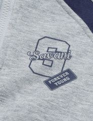 Bộ nỉ cổ tròn bé trai hình in trước ngực