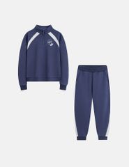 Bộ nỉ cổ tròn bé trai hình in trước ngực