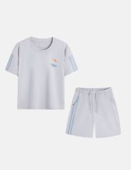 Bộ hè trẻ em hình in trước ngực