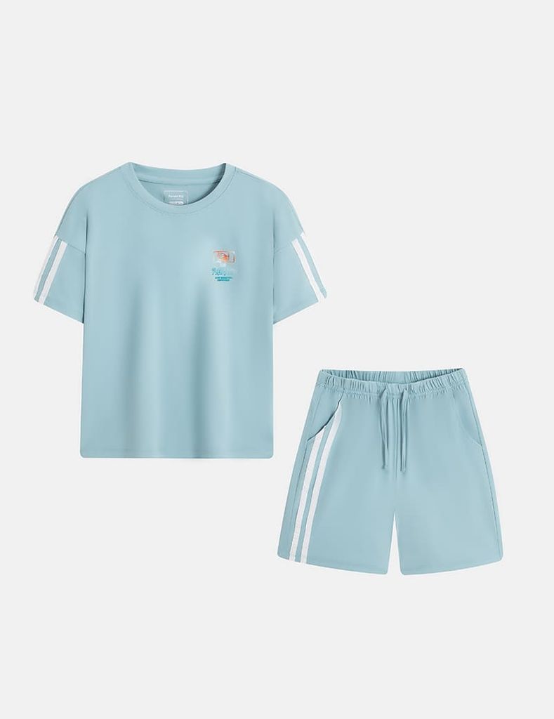 Bộ hè trẻ em hình in trước ngực