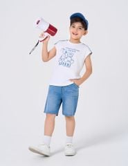Áo ba lỗ bé trai phối vai hình in trước ngực