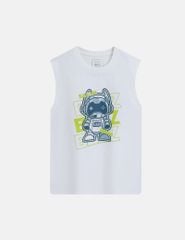 Áo ba lỗ bé trai hình in trước ngực