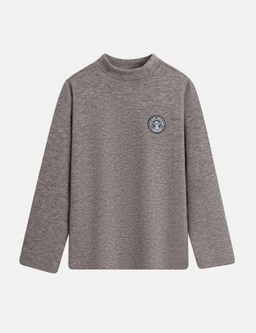 Áo giữ nhiệt cổ cao bé trai hình in trước ngực