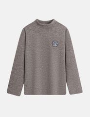 Áo giữ nhiệt cổ cao bé trai hình in trước ngực