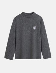 Áo giữ nhiệt cổ cao bé trai hình in trước ngực