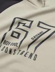 Áo nỉ bé trai có mũ hình in trước ngực