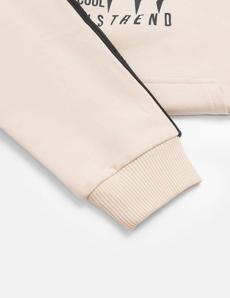 Áo nỉ bé trai có mũ hình in trước ngực