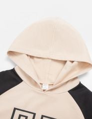 Áo nỉ bé trai có mũ hình in trước ngực