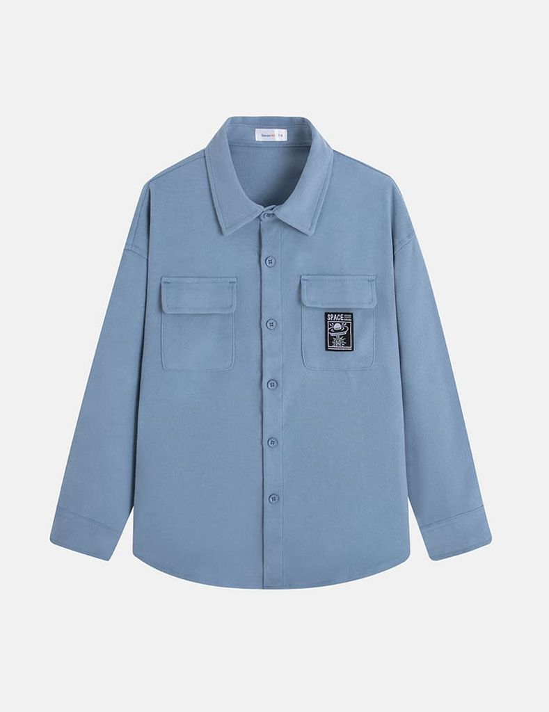 Áo sơ mi dài tay bé trai dáng suông rộng