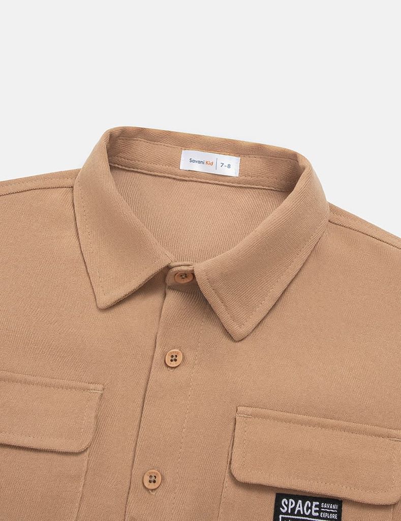 Áo sơ mi dài tay bé trai dáng suông rộng