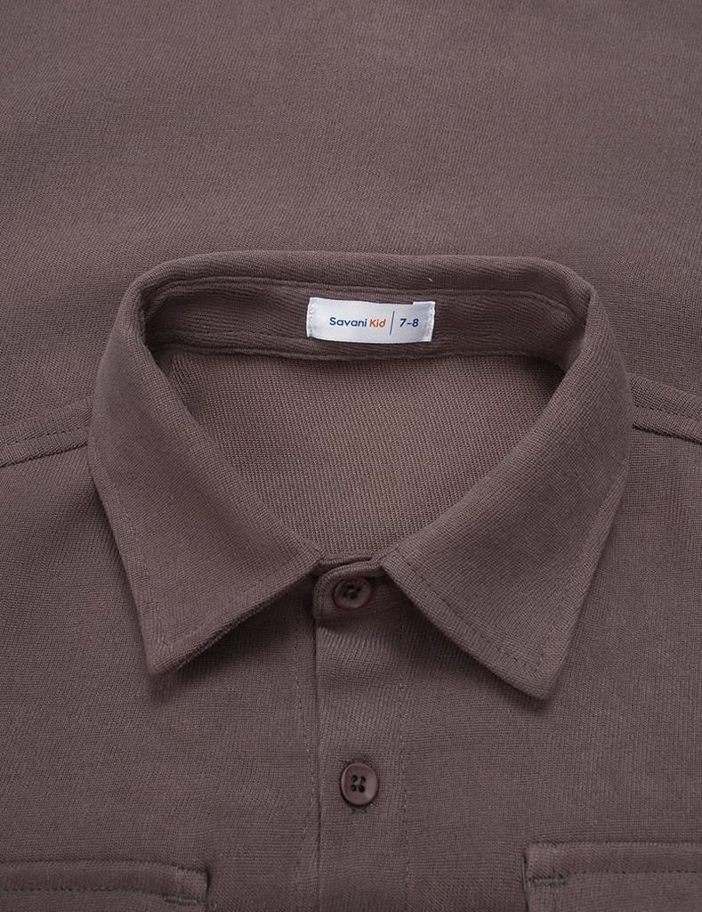 Áo sơ mi dài tay bé trai dáng suông rộng