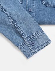 Áo sơ mi bé trai dài tay túi thân trước