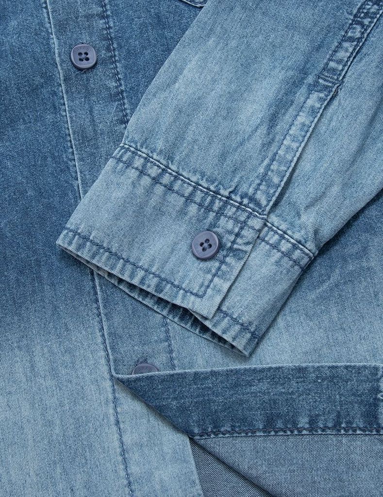 Áo sơ mi bé trai dài tay túi thân trước