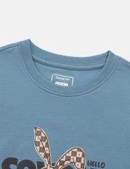 Áo thun dài tay cổ tròn bé trai hình in trước ngực