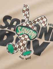 Áo thun dài tay cổ tròn bé trai hình in trước ngực