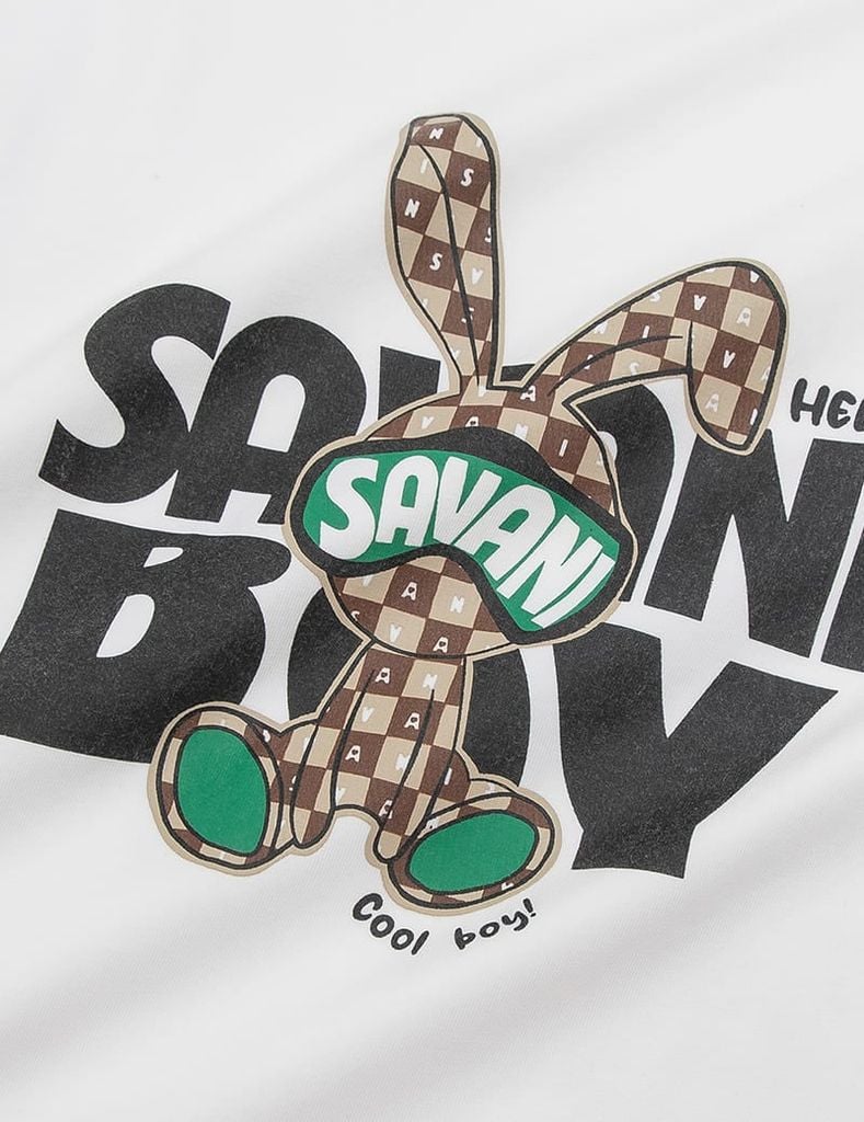 Áo thun dài tay cổ tròn bé trai hình in trước ngực