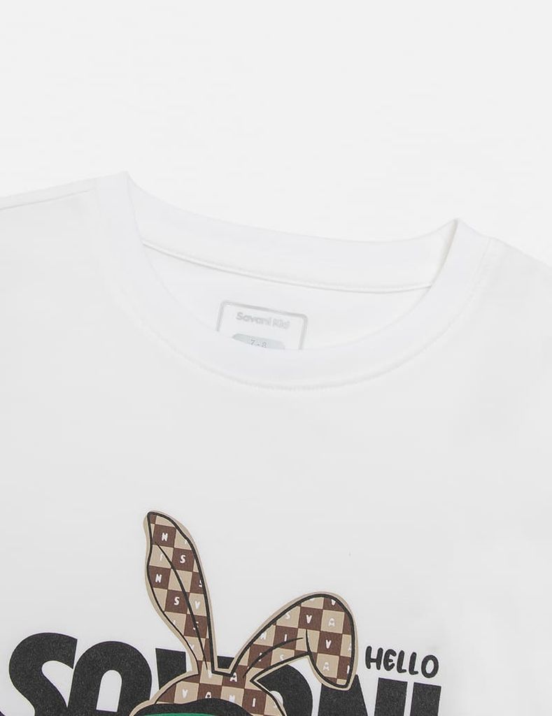 Áo thun dài tay cổ tròn bé trai hình in trước ngực