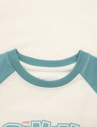 Áo thun dài tay bé trai cổ tròn hình in trước ngực