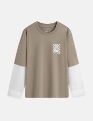 Áo thun dài tay bé trai phối màu