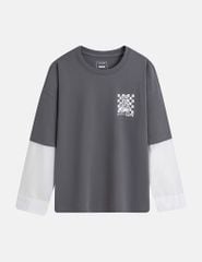 Áo thun dài tay bé trai phối màu