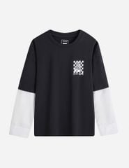 Áo thun dài tay bé trai phối màu