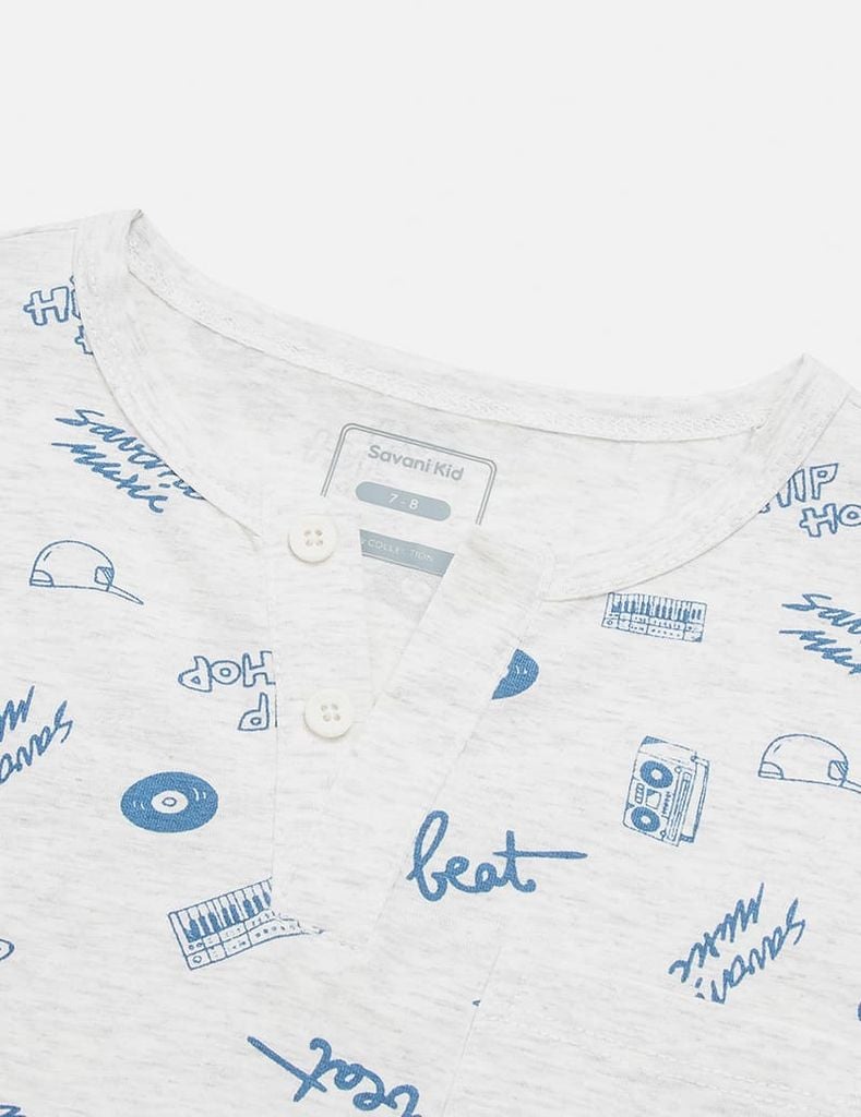 Áo thun dài tay bé trai cổ tròn