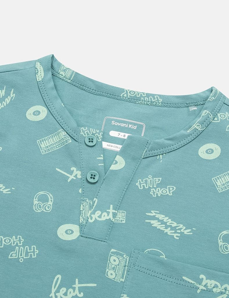 Áo thun dài tay bé trai cổ tròn