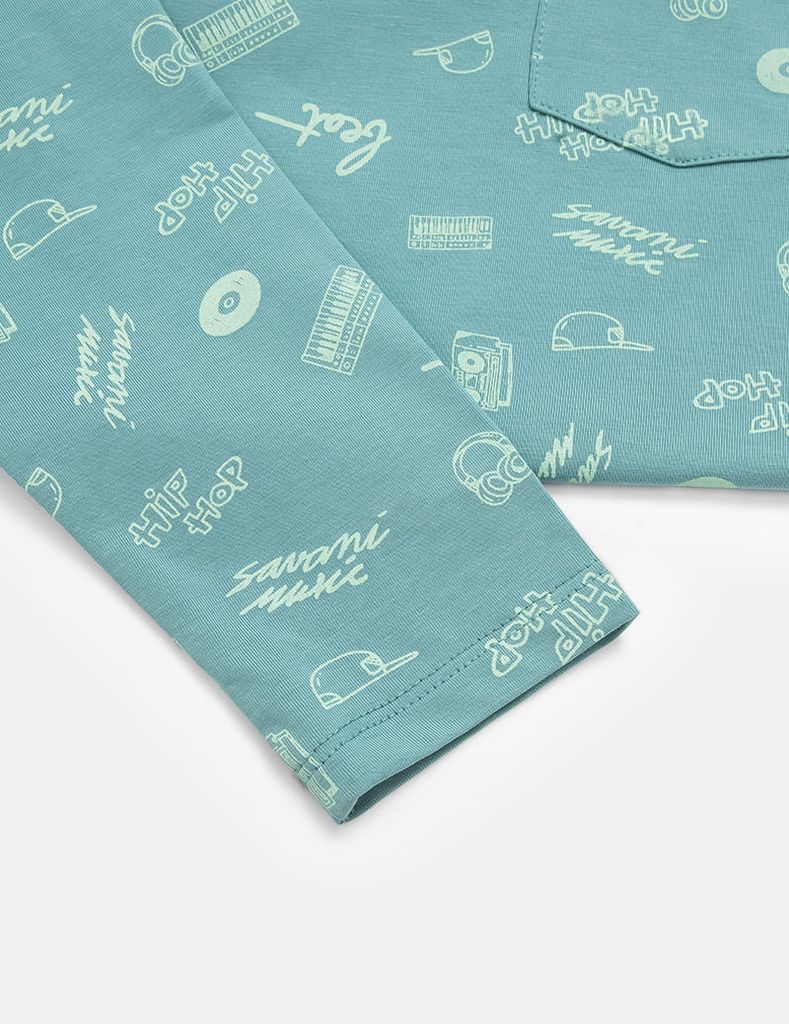 Áo thun dài tay bé trai cổ tròn