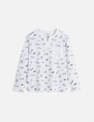 Áo thun dài tay bé trai cổ tròn