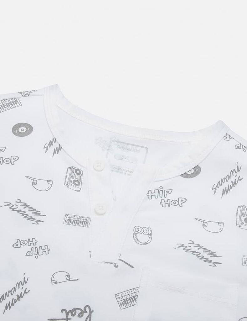 Áo thun dài tay bé trai cổ tròn