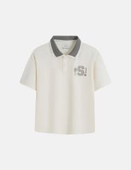 Áo polo ngắn tay bé trai hình in trước ngực