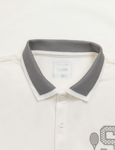 Áo polo ngắn tay bé trai hình in trước ngực