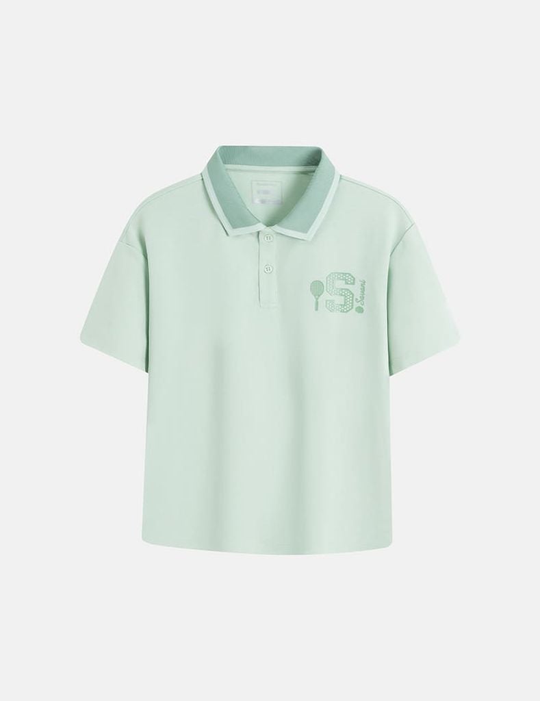 Áo polo ngắn tay bé trai hình in trước ngực