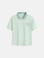 Áo polo ngắn tay bé trai hình in trước ngực