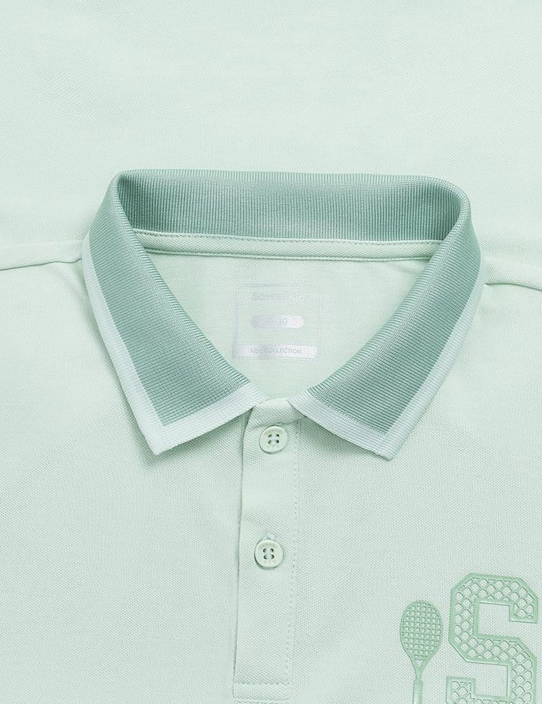 Áo polo ngắn tay bé trai hình in trước ngực