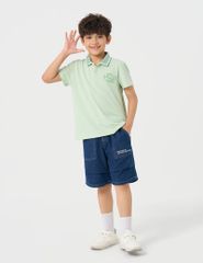 Áo polo ngắn tay bé trai hình in trước ngực