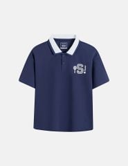 Áo polo ngắn tay bé trai hình in trước ngực