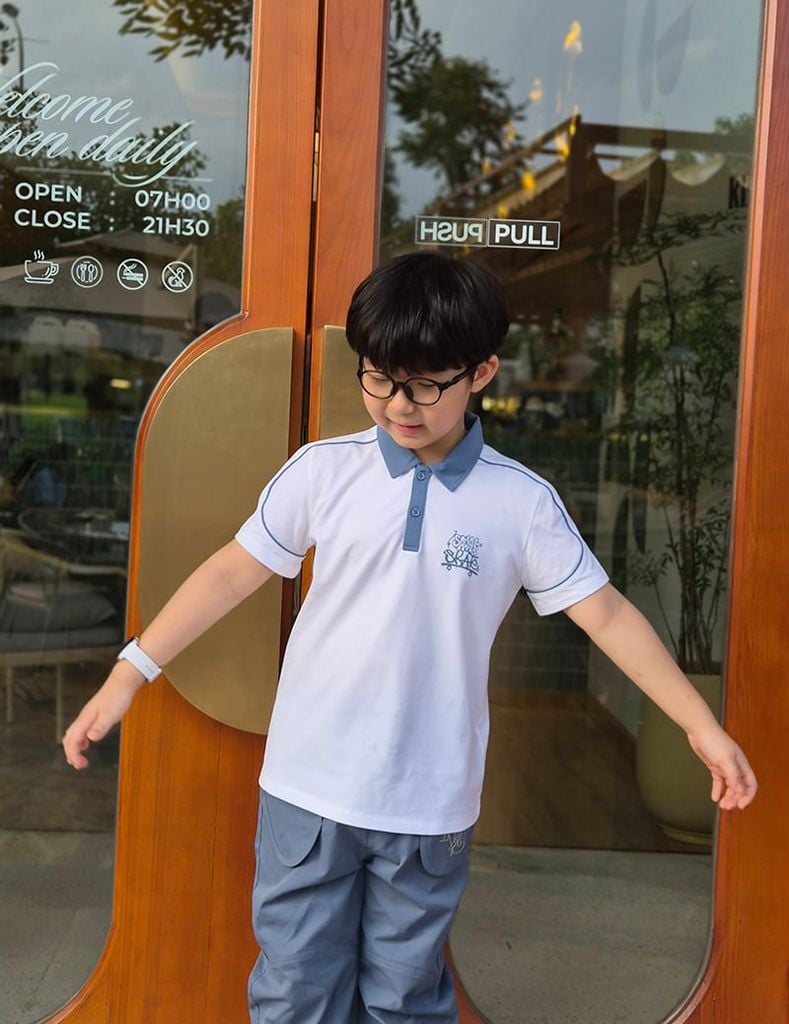 Quần khaki bé trai gấu bo