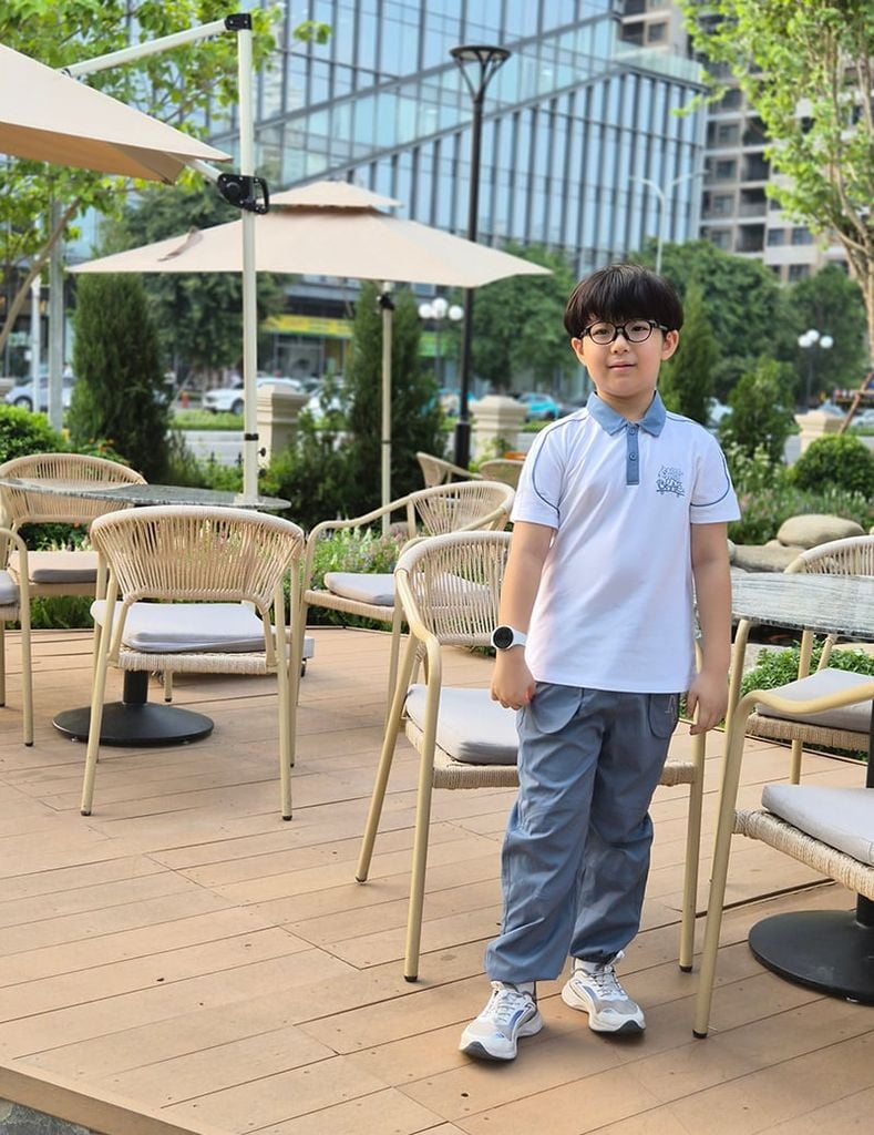 Quần khaki bé trai gấu bo