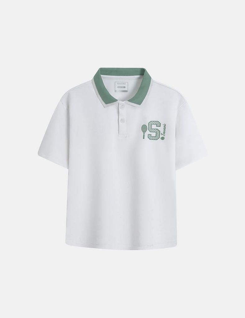 Áo polo ngắn tay bé trai hình in trước ngực