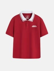 Áo polo ngắn tay bé trai hình in trước ngực