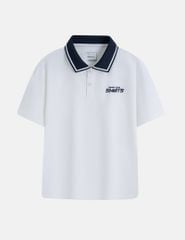 Áo polo ngắn tay bé trai hình in trước ngực