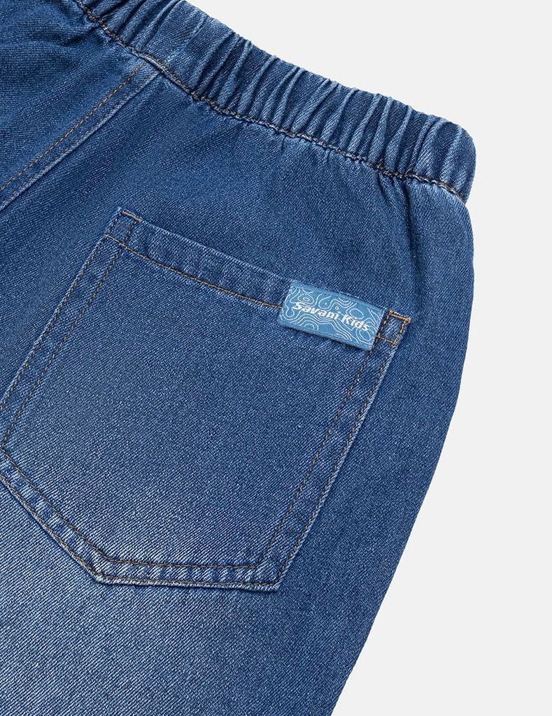 Quần jean gấu bo bé trai cạp chun