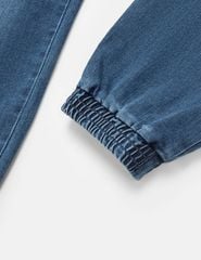 Quần jean bé trai cạp chun bo gấu