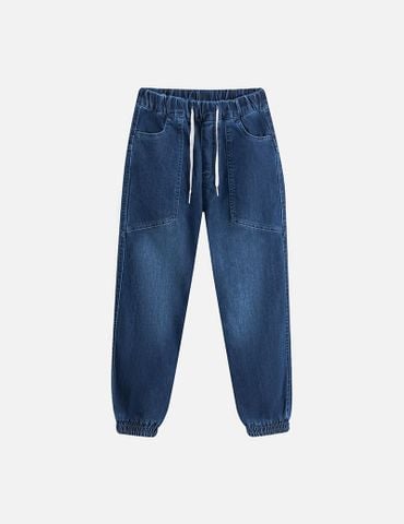 Quần jean bé trai cạp chun bo gấu