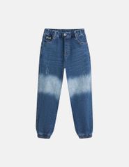 Quần jean bé trai cạp chun bo gấu