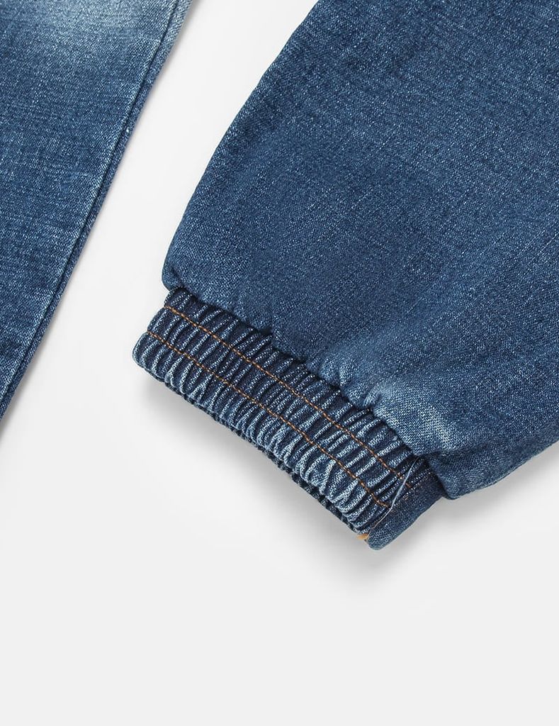 Quần jean bé trai cạp chun bo gấu